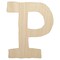 Letter P Uppercase Cute Typewriter Font Unfinished Wood Shape Piece Cutout for DIY Craft Projects